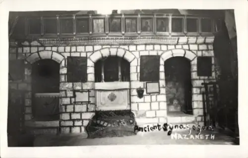 Foto Ak Nazaret Nazareth Israel, Ansicht der alten Synagoge