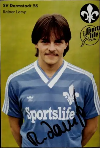 Autogrammkarte Fußballer Rainer Lamp, SV Darmstadt 98, Autogramm