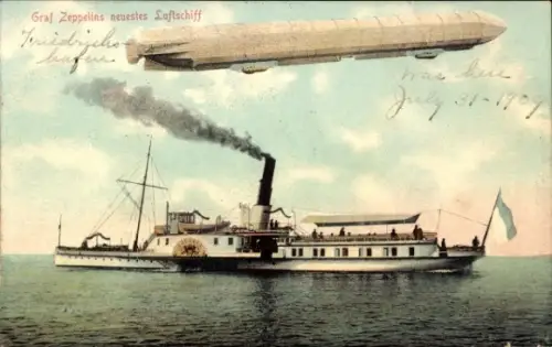 Ak Friedrichshafen am Bodensee, Zeppelin, Dampfer