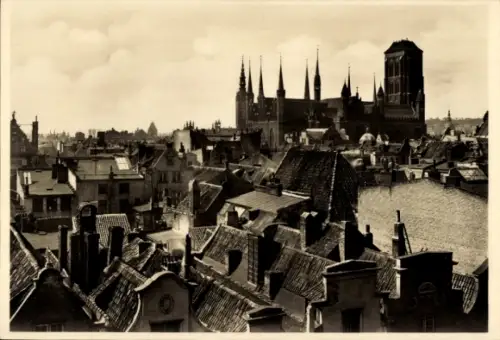 Ak Gdańsk Danzig, Marienkirche, Altstadt