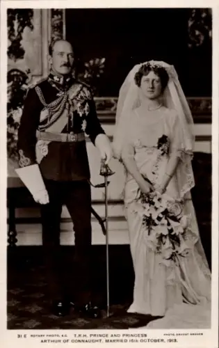 Ak Prince Arthur of Connaught, Princess Alexandra, Duchess of Fife, Hochzeit 15. Oktober 1913