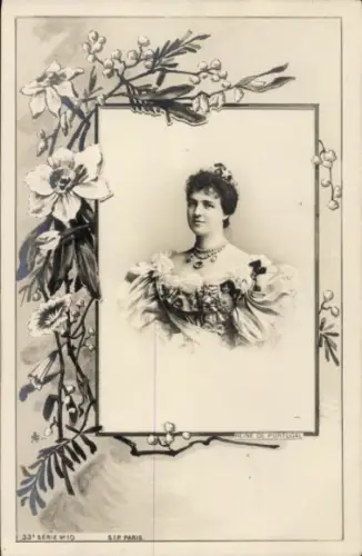 Passepartout Ak Königin Amalie von Portugal, Portrait