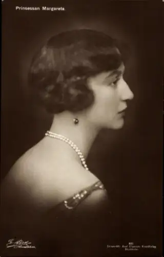 Ak Prinsessan Margareta, Prinzessin Margarete von Schweden, Portrait, Profilansicht