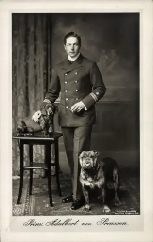Ak Prinz Adalbert von Preußen mit Hunden