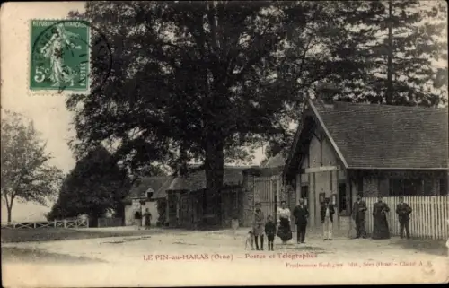 CPA Le Pin au Haras Haras du Pin Orne, Postés et Télégraphes