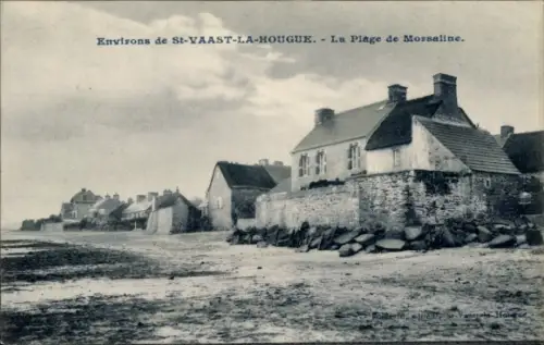 Ak Saint Vaast La Hougue Manche, La Plage de Morsaline