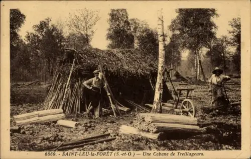 CPA St Leu la Forêt Val d'Oise, une Cabane de Treillageurs