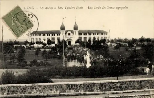 Ak Dax Landes, Les Arenes et Parc Théodore-Denis, spanische Pferderennveranstaltung