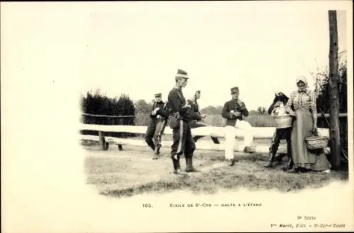 Ak Saint Cyr l'Ecole Yvelines, Ecole de Saint-Cyr, Halte a l'Etang