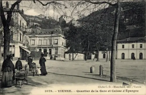 Ak Vienne Isère, Quartier de la Gare