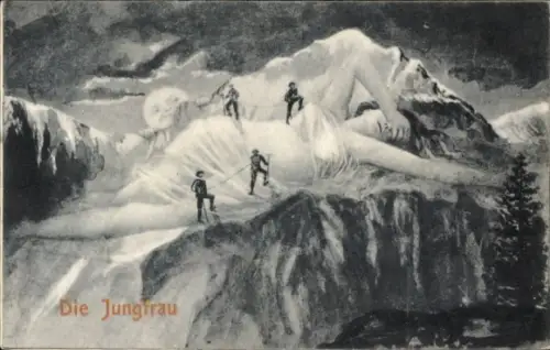 Ak Kanton Bern, Jungfrau, Bergsteiger