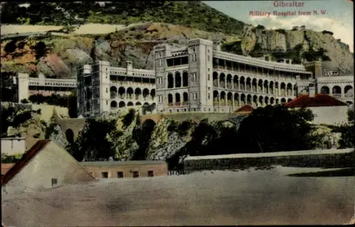 Ak Gibraltar, Militärkrankenhaus aus Nordwesten