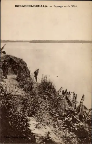 Ak Bonaberi Douala Kamerun, vue générale du paysage sut la Würi