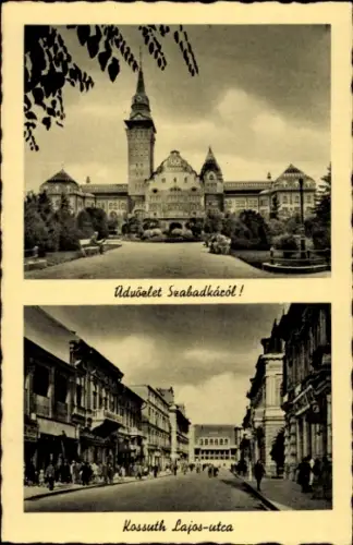 Ak Szabadka Subotica Serbien, Schloss, Park, Kossuth Lajos-Straße,  