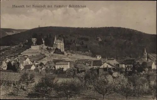 Ak Neustadt an der Haardt Neustadt an der Weinstraße , Landschaft mit Haardter Schlößchen, Bäume,