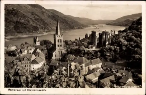 Ak Bacharach am Rhein,  Wernerkapelle, Rhein, Flusslandschaft,  Gebäude