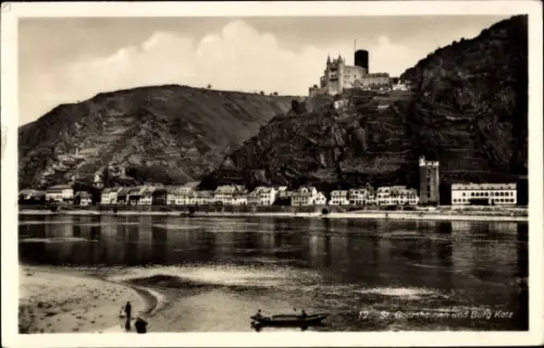 Ak St. Goarshausen am Rhein, Burg Katz