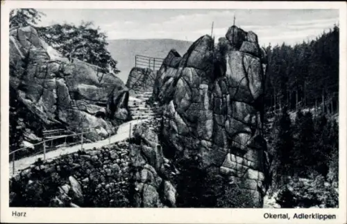 Ak Oker Goslar am Harz, Okertal, Adlerklippen