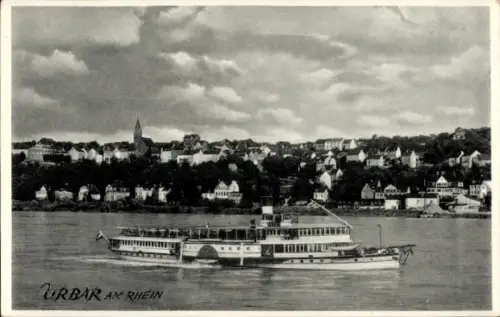 Ak Urbar am Rhein bei Koblenz, Dampfer