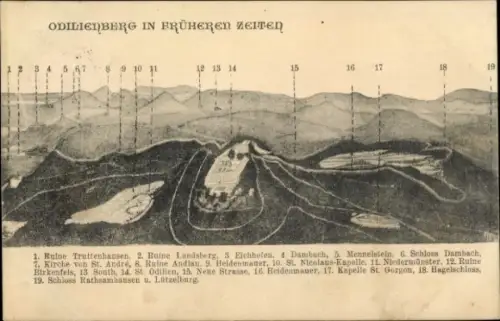 Ak Obernai Elsass Bas Rhin, Odilienberg Mont Sainte Odile in früheren Zeiten