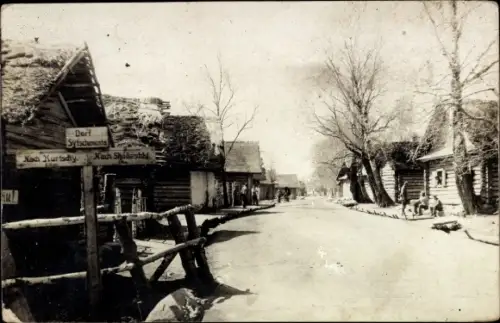 Foto Ak Russland, Schild Dorf Sytschenenta, Dorfansicht, I WK