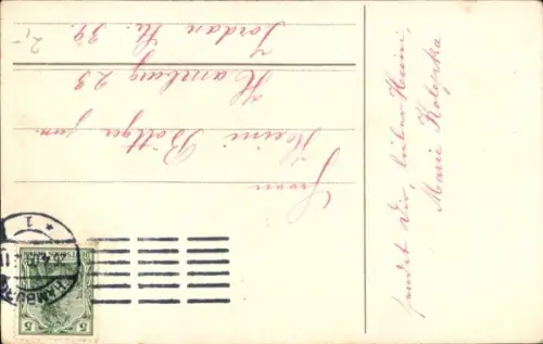 Ak Glückwunsch Geburtstag, Zwerg, Flieder