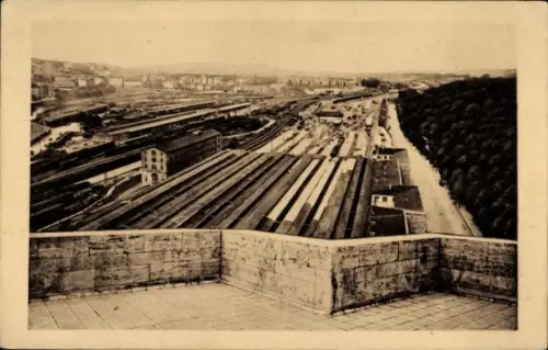Ak Stuttgart in Baden Württemberg, Neuer Hauptbahnhof, Blick vom Turmrestaurant