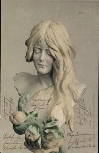 Ak Junge Frau mit Äpfeln, Büste