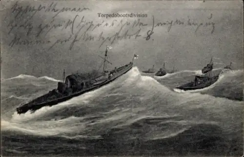 Ak Deutsche Kriegsschiffe, Torpedobootsdivision, Kaiserliche Marine
