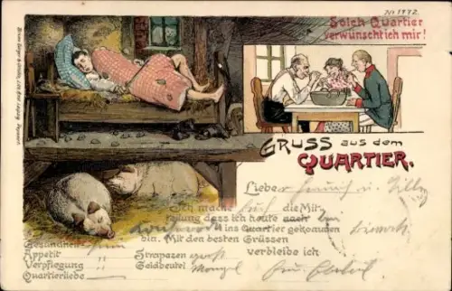 Litho Solch Quartier verwünscht ich mir, Humor