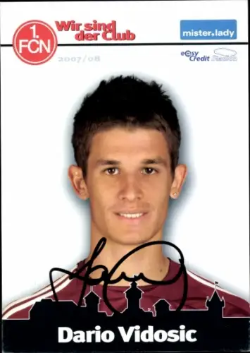 Autogrammkarte Fußballer Dario Vidosic, 1. FC Nürnberg, Autogramm