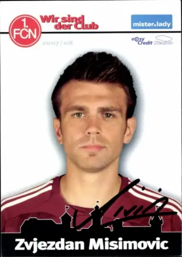 Autogrammkarte Fußballer Zvjezdan Misimovic, 1. FC Nürnberg, Autogramm