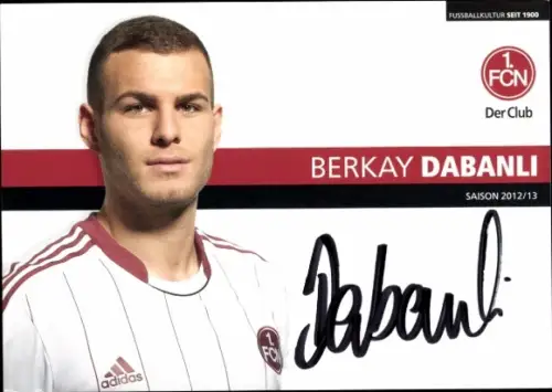 Autogrammkarte Fußballer Berkay Dabanli, 1. FC Nürnberg, Autogramm