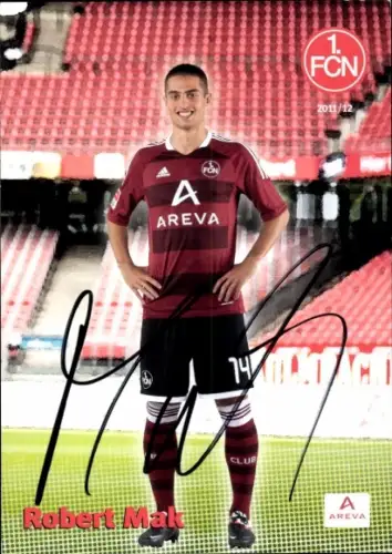 Autogrammkarte Fußballer Robert Mak, 1. FC Nürnberg, Autogramm