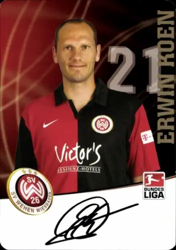 Autogrammkarte Fußballer Erwin Koen, SV Wehen Wiesbaden, Autogramm