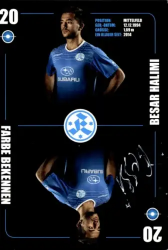 Autogrammkarte Fußballer Besar Halimi, Stuttgarter Kickers, Autogramm