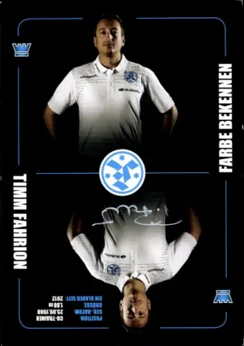 Autogrammkarte Co-Trainer Timm Fahrion, Stuttgarter Kickers, Autogramm
