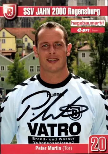 Autogrammkarte Fußballer Peter Martin, SSV Jahn Regensburg, Autogramm