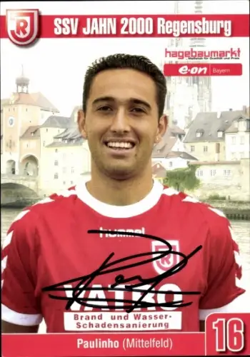 Autogrammkarte Fußballer Paulinho, SSV Jahn Regensburg, Autogramm