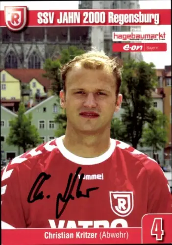 Autogrammkarte Fußballer Christian Kritzer, SSV Jahn Regensburg, Autogramm