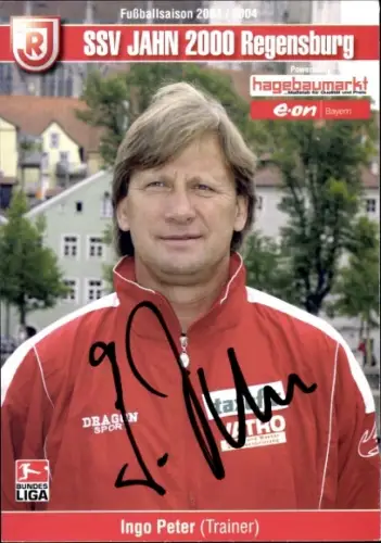 Autogrammkarte Trainer Ingo Peter, SSV Jahn Regensburg, Autogramm