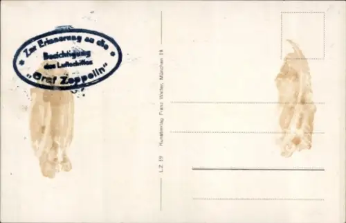 Ak Strandidyll am Bodensee, Zeppelin, Dampfer