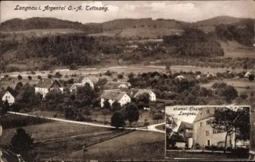 Ak Langnau Tettnang in Württemberg, Gesamtansicht, Kloster