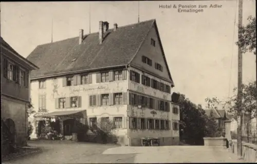 Ak Ermatingen Kanton Thurgau, Hotel und Pension zum Adler