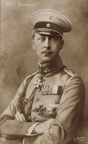 Künstler Ak Kronprinz Wilhelm, Porträt in Uniform