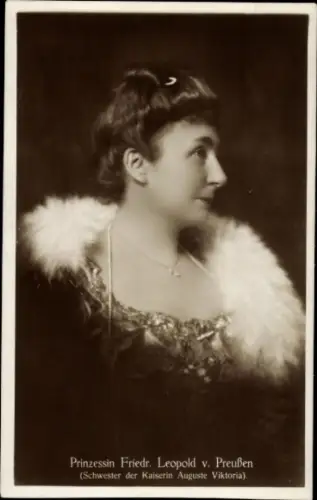 Ak Luise Sophie, Prinzessin Friedrich Leopold v. Preußen, Portrait im Profil, Schwester der Kaiserin