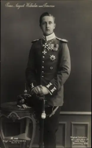 Ak Prinz August Wilhelm von Preußen, Portrait in Uniform