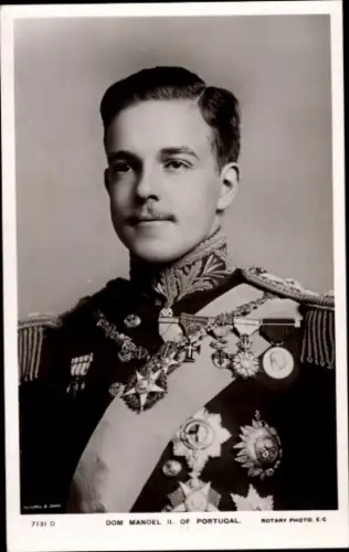 Ak König Manuel II. von Portugal, Portrait