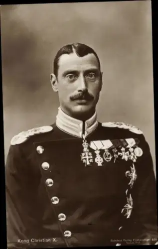 Ak König Christian X von Dänemark, Portrait