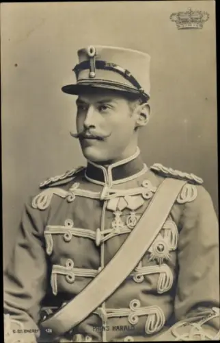 Ak Prinz Harald von Dänemark, Portrait in Husarenuniform